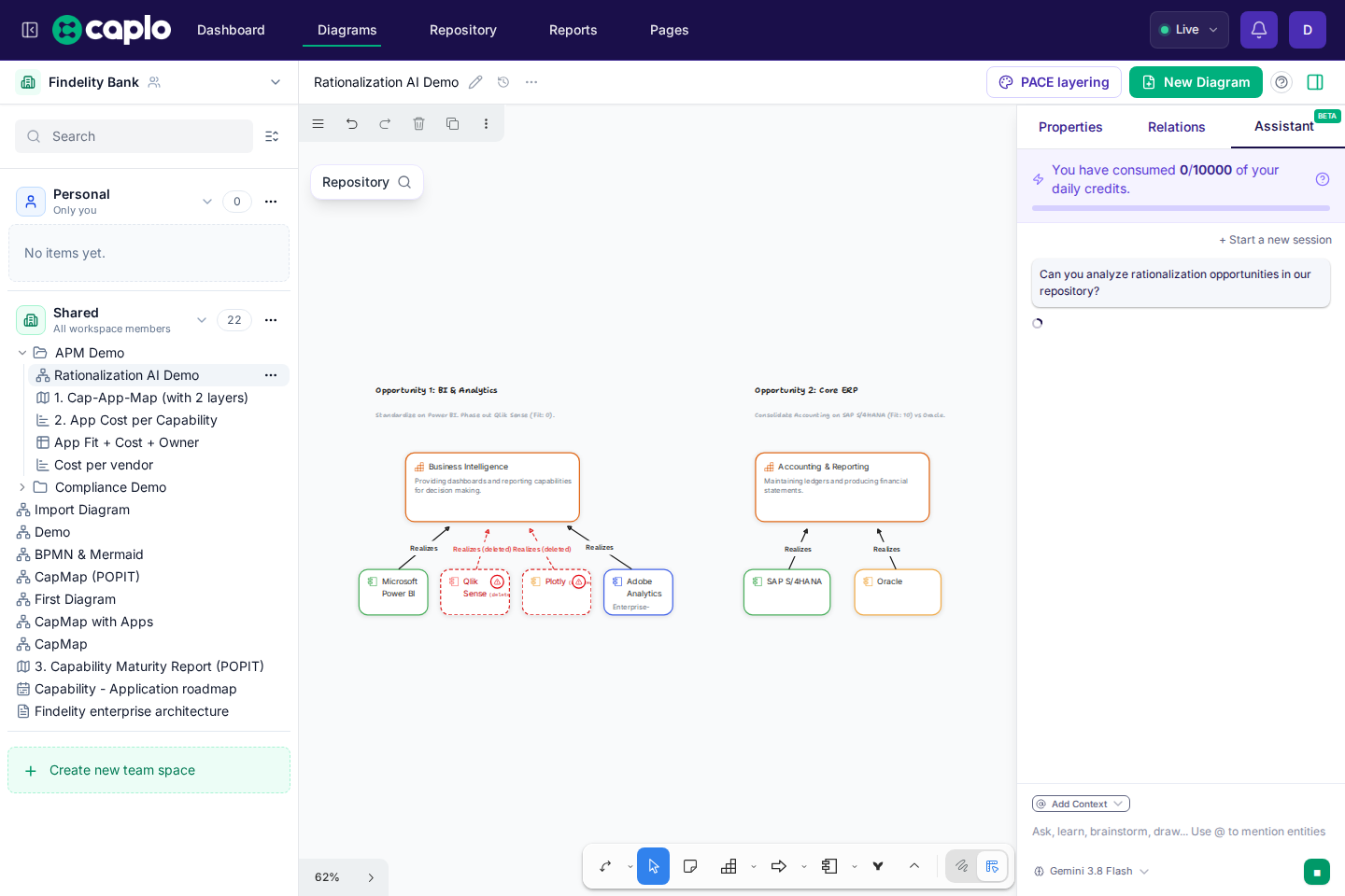 AI assistant with a submitted rationalization question beside the diagram